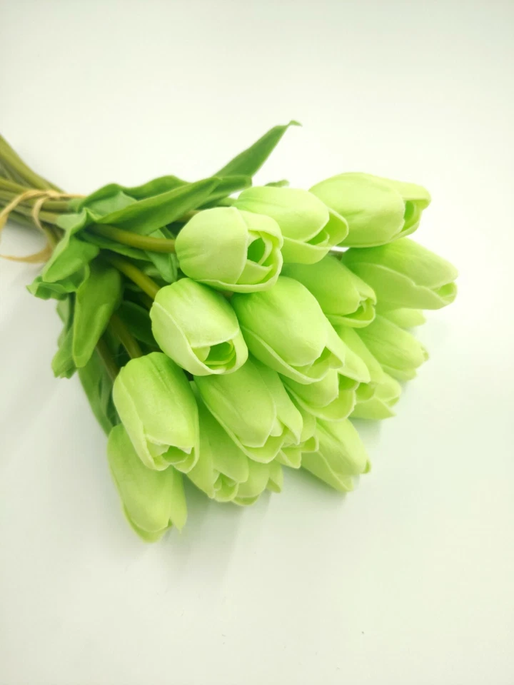 10 ramo de boda nupcial de látex con flores de tulipanes artificiales tacto real decoración del hogar Foto 3 de 4