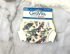 GroVia Reuseable Swim Diaper Yellow FunFair Amusement Park Print Sz. 1 10-19lbs