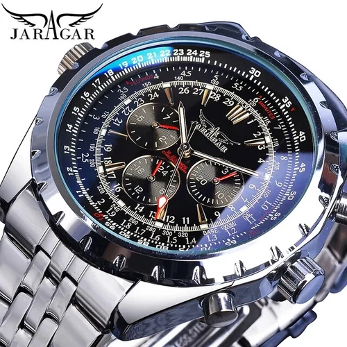 Reloj Cronógrafo Acero JARAGAR Hombre Automático Acero Inoxidable - Imagen 8 de 8