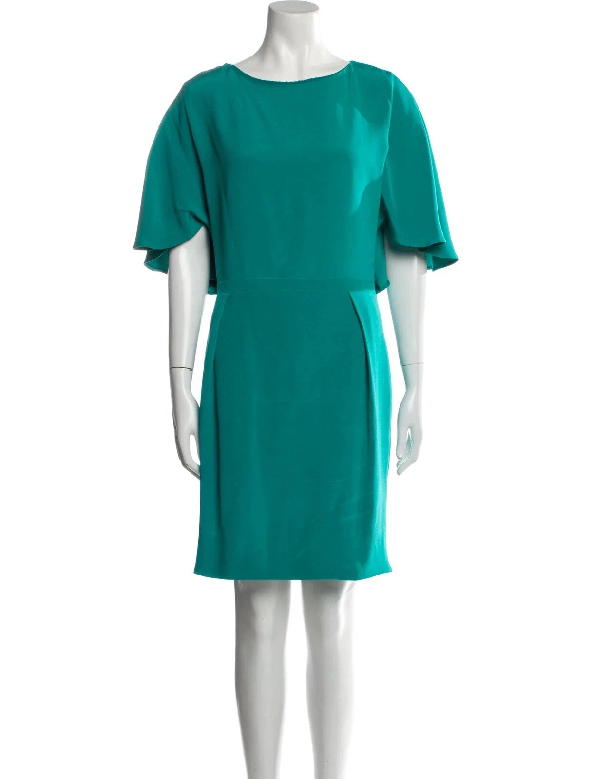 Robe en soie GUCCI bleu sarcelle/vert dos ouvert (42 )