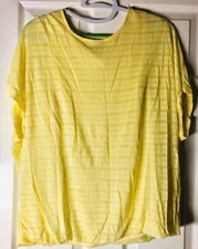 AB STUDIO Women's Yellow Blouse Shirt Size Large