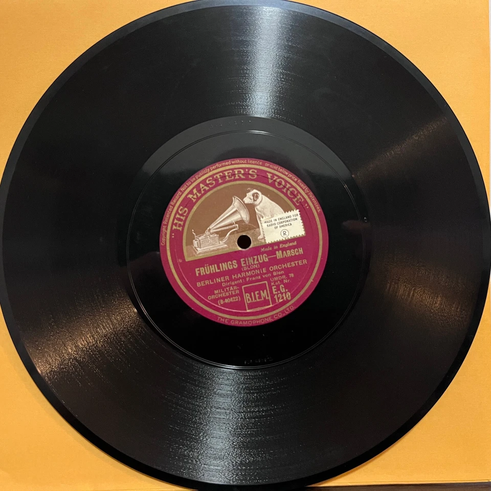 His Master's Voice 1930s UK Graf Zeppelin Marsch - 10" Shellac 78RPM Record - E Foto 4 de 4