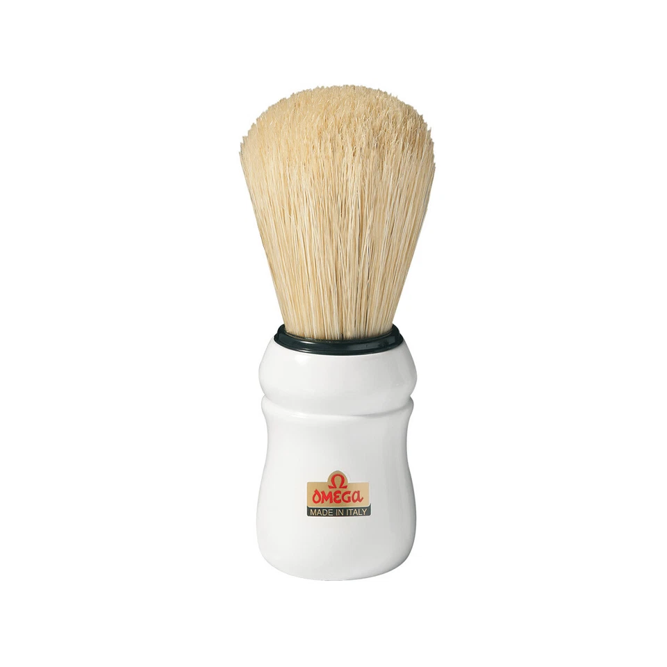 Omega Rasierpinsel 10049 Reine Borste mit formschönen weissen Griff