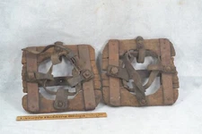 antique horse bog shoes  mud snow  farm swamp wood iron 19th c original pr