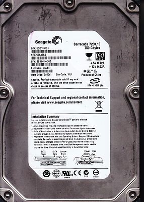 FOR DATA RECOVERY ST3750640AS s/n: 5QD.. PN: 9BJ148-305 WU BAD SECTORS 3206