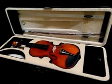 SOLID MAPLE FLAMED 4/4 ROTHENBURG STRADIVARIUS STYLE VIOLIN WITH CASE & BOW