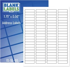 Return Address Labels from  - 1.75” X .50” - 80 Labels per Sheet - Permanent Whi