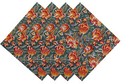 Cloth Napkins, Floral Print Set of 6, Size 20"x 20", Block Print Napkins, Dinner