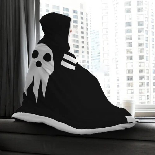 Death The Kid Soul Eater Hooded Blanket, Gift for Fans - Picture 4 of 4