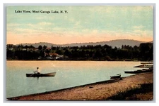 Lake View West Caroga Lake NY New York Row Boat Divided Back Unp Postcard