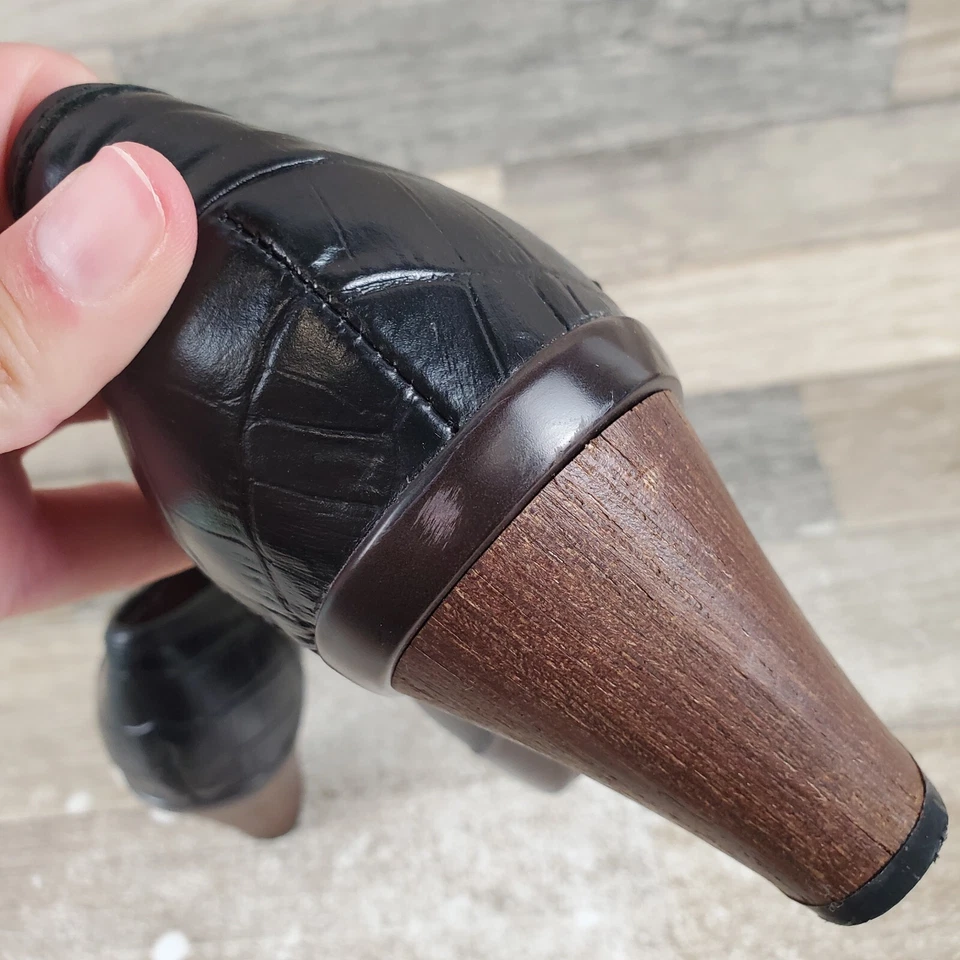 Sanita Barbie Bliss Womens Pumps Sz 6.5 Black Leather Slip On Ankle Strap Heels - Image 4 of 4