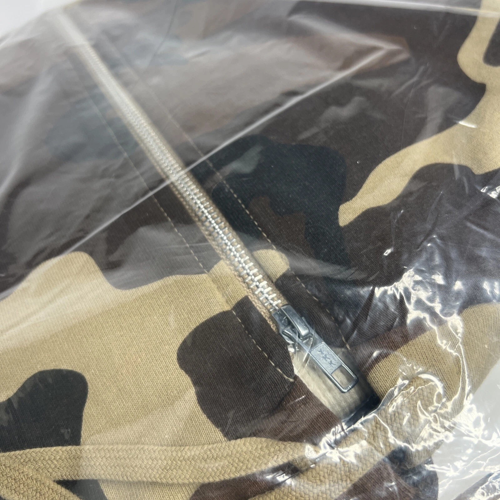 Felpa con cappuccio Supreme termica con cerniera L marrone cotone mimetico da uomo FW19SW55