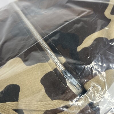 Supreme Thermal Zip Up Hooded Sweatshirt L Brown Camo Cotton Mens