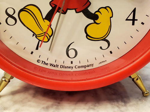Mickey Mouse Disney Quartz Alarm Clock Lorus Vintage 1970s Japan FLAW VIDEO - Picture 2 of 8