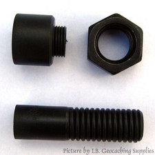 3x Fake Hollow Bolt Geocache Containers - Black (3pcs lot)