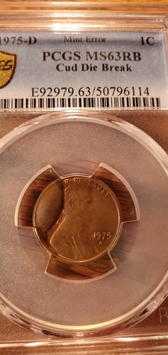 1975 Denver Mint Error Huge Die Break PCGS MS63 RB 30 Days Return Privile - Picture 4 of 4
