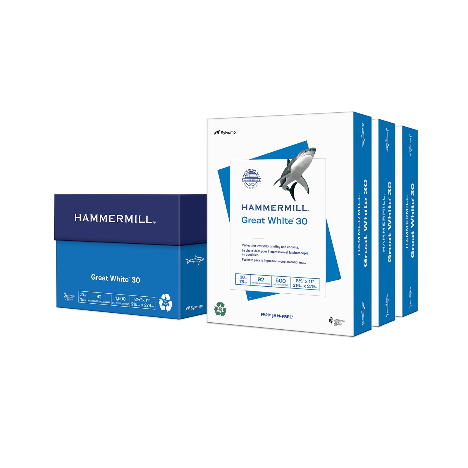 Printer Paper, Great White 30% Recycled Paper, 8.5 x 11 - 92 Bright, Made in ...-image