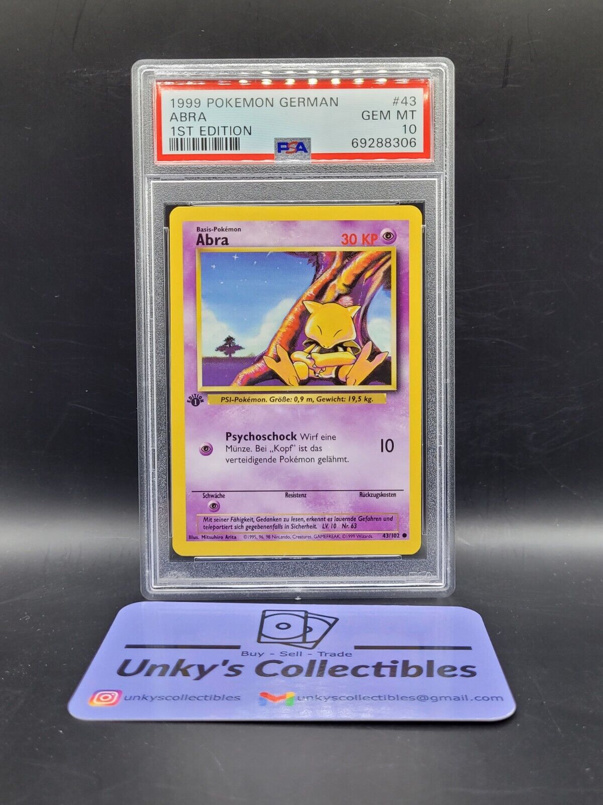 Abra 43/102 Base Set 1st Edition Portuguese Pokemon Card (Portugal)