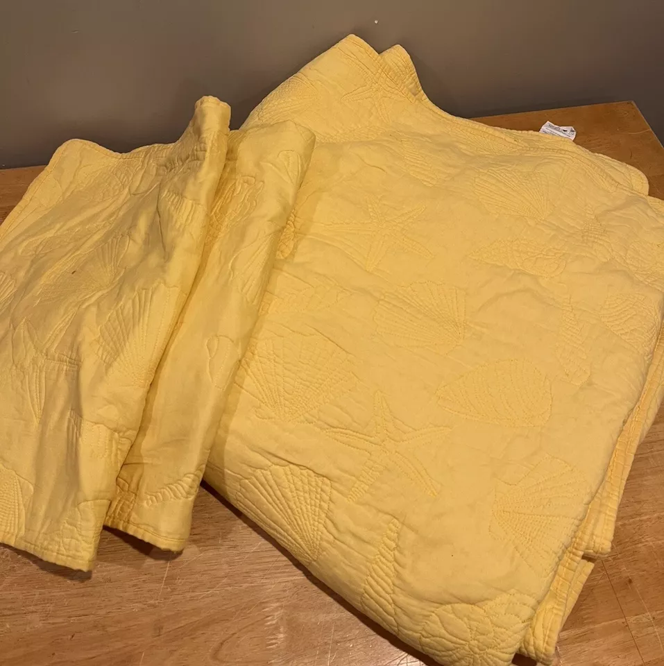 Edredón Max Studio amarillo conchas marinas patrón playa fundas completas/queen Foto 2 de 4