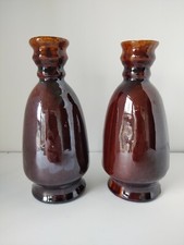 Standard Glaze Pottery - Two Candleholders or Bud Vases - Maker Unknown