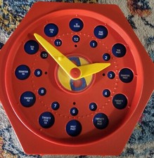 POLYDRON Kinder Clock 1987 UK Design Reg No 1039366 teaching time Toy Vintage