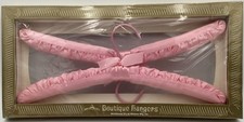 Vintage NOS Boutique Satin Luxury Lt. Pink Clothes Hangers Set of 2 in Box NOS
