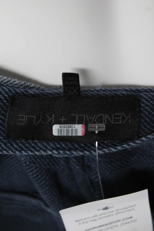 Pantalones cortos Kendall + Kylie para mujer de pierna ancha azules talla extra pequeña 10863608 Foto 4 de 4