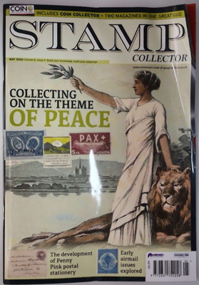 Stamp Collector magazine May 2026 Collecting the theme of Peace + Penny Pink