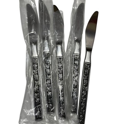 Interpur Stainless Steel Cutlery Knives (5) Vintage NEW Japan 1970's