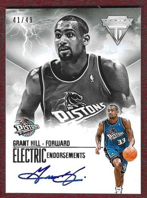 2013-14 Panini Titanium Electric Endorsements #17 Grant Hill Auto /49 Pistons 