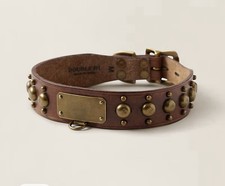Ralph Lauren Double RL RRL Studded Leather Dog Collar LARGE