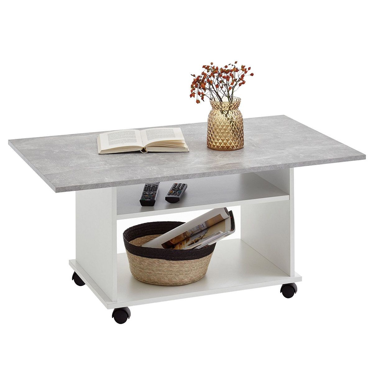 Table basse Zura design bicolore pour vos soirées apéritif en famille