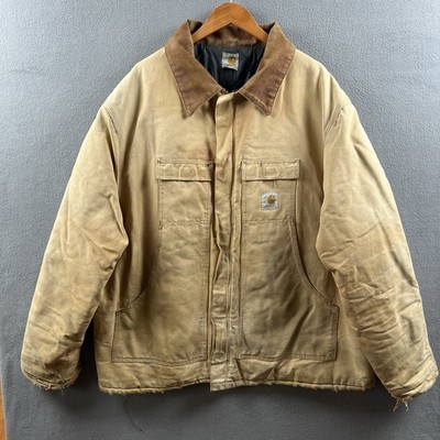 Vintage Carhartt Arctic Jacket Mens 2XL Duck Brown C03 BRN Patina Distressed USA