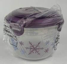 Lock & Lock Christmas Storage Containers 1.3 Qt Snowflake Winter Holiday Purple
