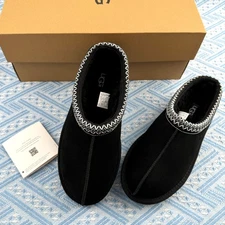 New UGG Tasman II Black Suede upper wool Women's Slippers