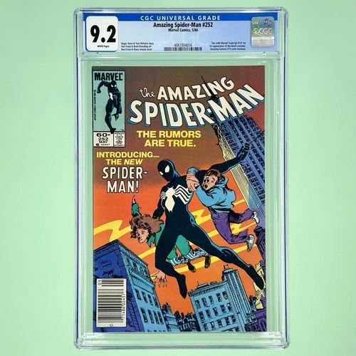 Amazing Spider-Man #252 (CGC 9.2) Newsstand, White Pages, 1st Black Suit Spidey