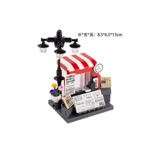 Building Blocks Bricks MOC City Street View Newspaper Stand Tile Lamp Baseplate