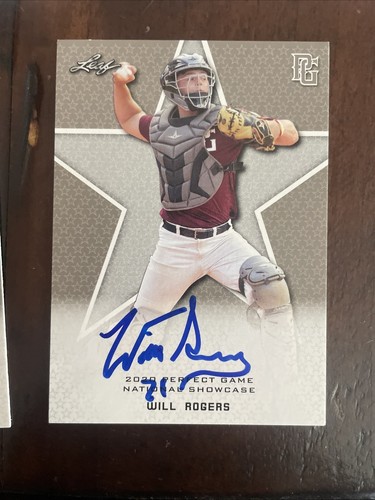 WILL ROGERS 2020 LEAF PERFECT GAME NATIONAL SHOWCASE RC #198 AUTO SIGNED - Picture 5 of 9