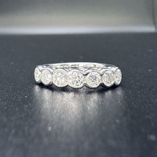 18ct White Gold 1.00ct Diamond Rubover Band New with Box Size M RRP £4,450 ER43