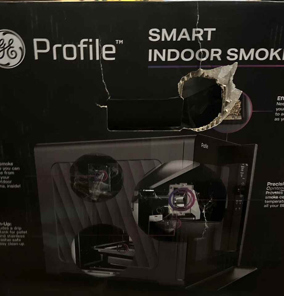 GE Profile Smart Indoor Pellet Smoker - 2.1 Cubic Ft Black NEW Some box damage - Image 3 of 4