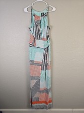 NWOT Vince Camuto Multicolored Halter Blouson Maxi Dress SZ 14