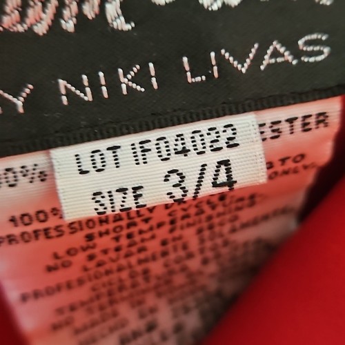 Abito formale vintage Zum Zum by Niki Livas rosso senza spalline ricamo corsetto lato 3/4 - Foto 13 di 17