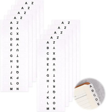 A-Z 26 White Letters Tabs Sticky Alphabet Tabs, 260 Pcs Self Adhesive Page Tabs