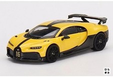 1/64 Bugatti Chiron Pur Sport Miniature Car LHD Yellow Mini GT Japanese Import