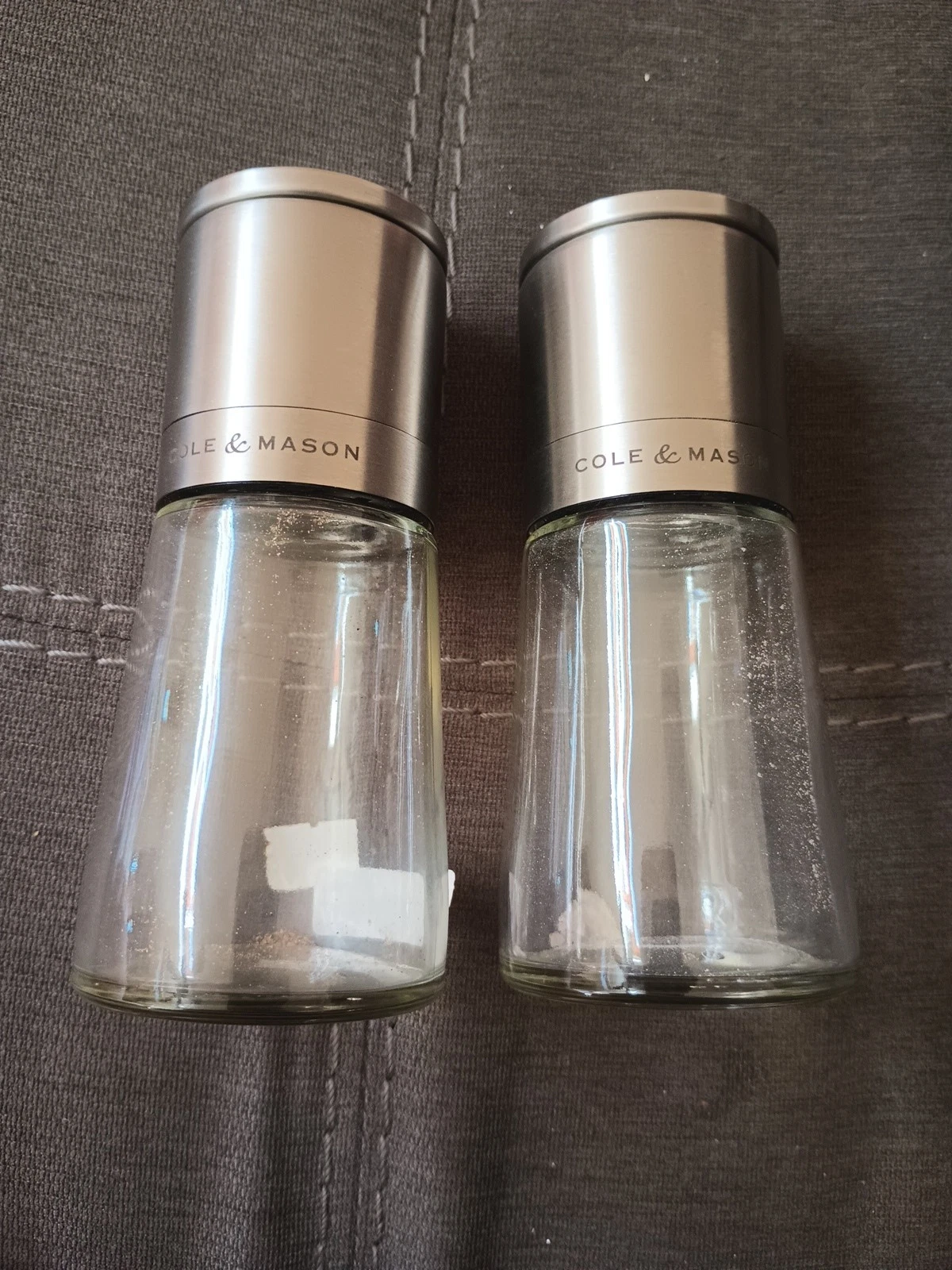 Cole & Mason Clifton Stainless Steel Glass Salt and Pepper Grinders