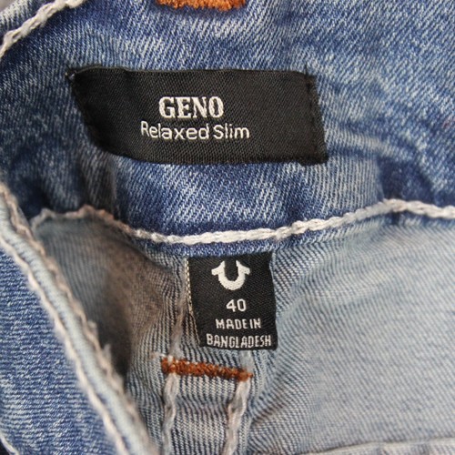 Pantalones de mezclilla True Religion para hombre 40X33 azul geno relajados ajustados grandes solapa en T - Imagen 7 de 17