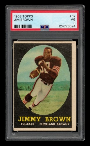 1958 Topps Set-Break # 62 Jim Brown PSA 3 VG