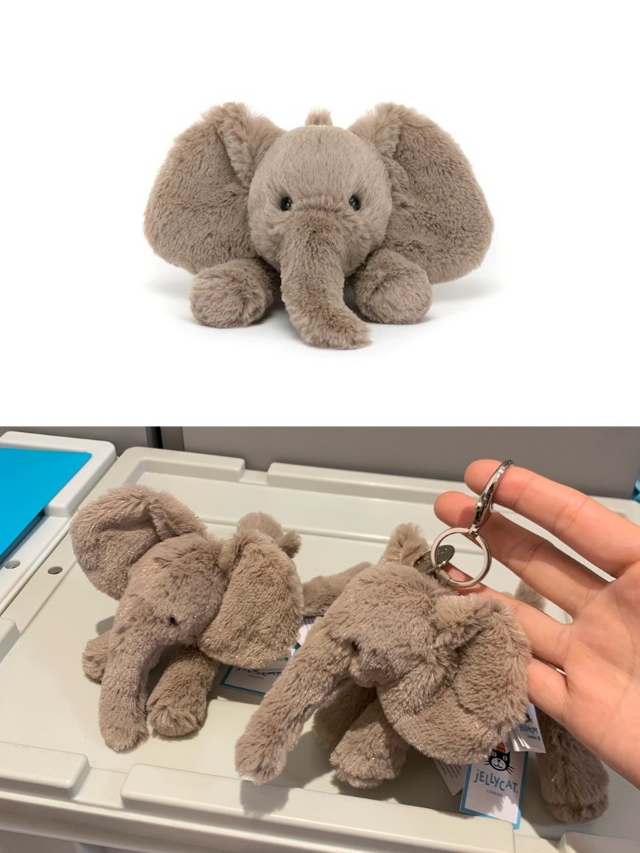 Jellycat Tiny Smudge Elephant Bag Charm – Soft Plush Keychain | eBay