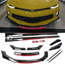 Front Bumper Lip Spoiler Splitter Body Kit Glossy Black Red For Chevrolet Camaro