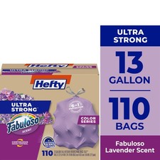 Ultra Strong 13 Gallon Trash Bags Tall Kitchen Trash Bags Purple Fabuloso Scent